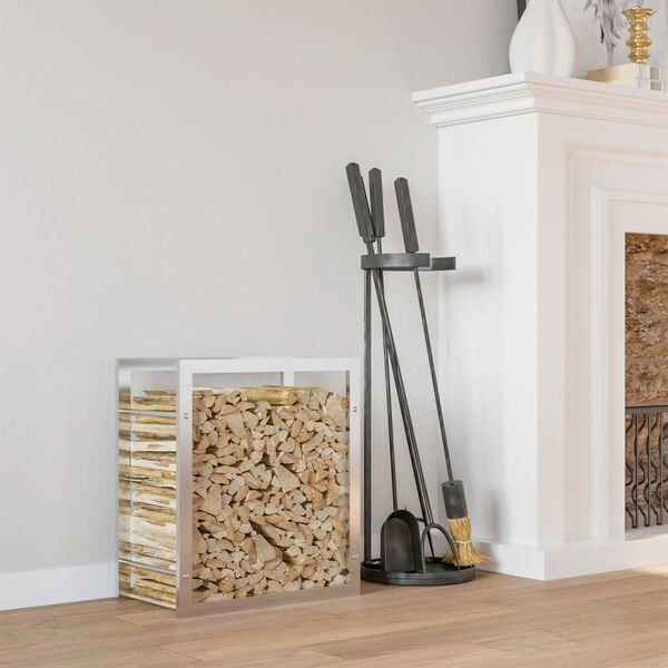 vidaXL Vedstativ 80x28x86 cm rustfritt st&aring;l