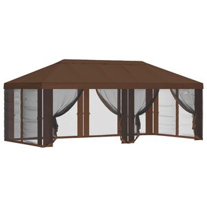 vidaXL Teltduk med sidevegger Brun 600,5 x 300,5 cm Polyester