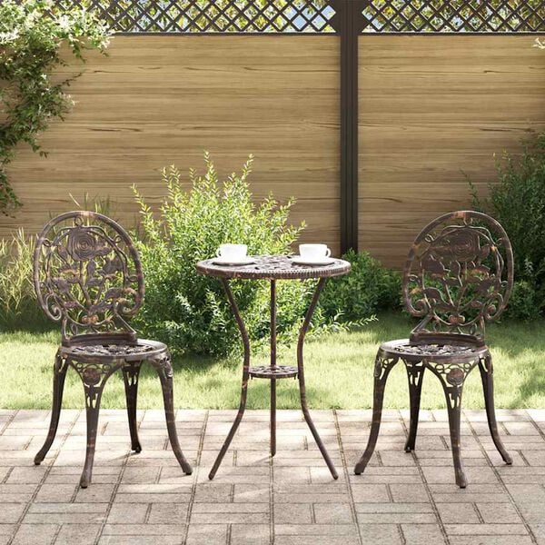 vidaXL Hage Bistro Sett 3 pcs Bronse Aluminium