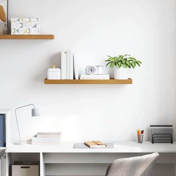 vidaXL Vegghylle Veggmontert Beige 90 x 23,5 x 4 cm Konstruert tre