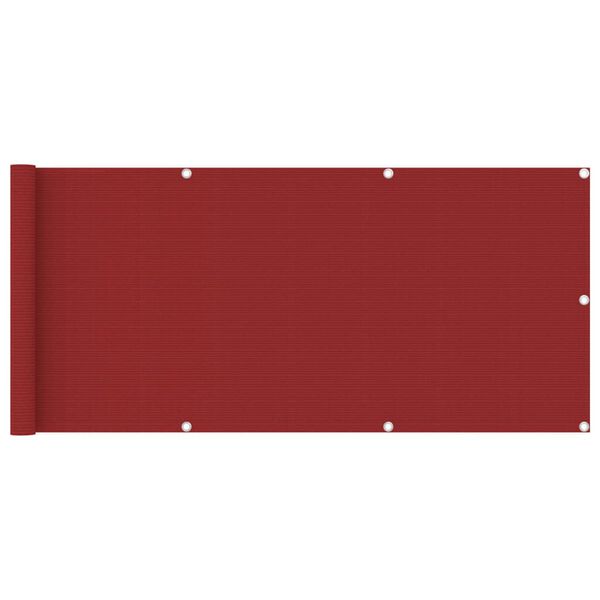 vidaXL Balkongskjerm r&oslash;d 75x400 cm HDPE