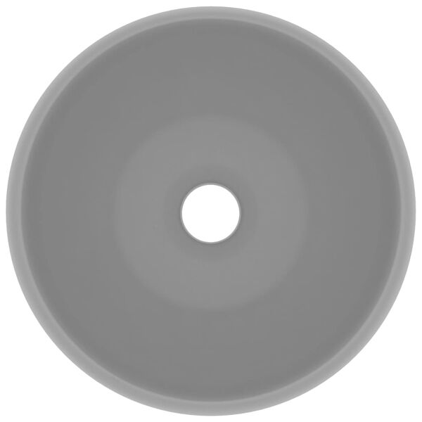 vidaXL Luksuriøs servant rund matt lysegrå 40x15 cm keramisk