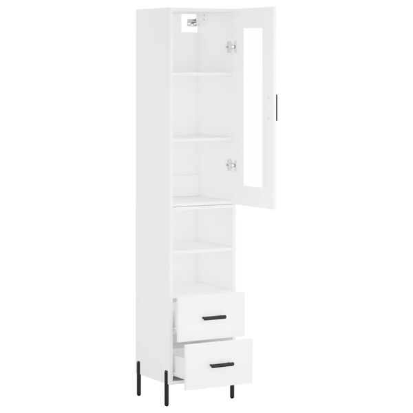 vidaXL Highboard hvit 34,5x34x180 cm konstruert tre