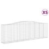 vidaXL Gabionkurver buede 5 stk 400x50x120/140 cm galvanisert jern