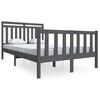 vidaXL Sengeramme gr&aring; 120x190 cm Small Double heltre