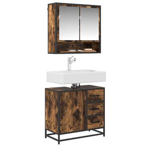 vidaXL Baderomsskap r&oslash;kt eik 65x33x60 cm konstruert tre