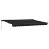 Uttrekkbar markise Anthracite og gr&aring; 400 &times; 300 cm L&aelig;r og aluminium