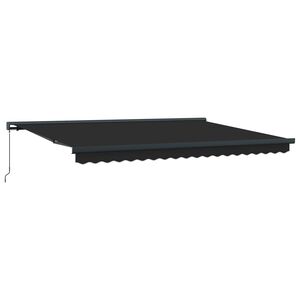 Uttrekkbar markise Anthracite og gr&aring; 400 &times; 300 cm L&aelig;r og aluminium