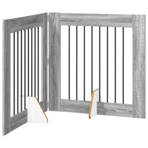 vidaXL Foldbar hundegitter med stativer 2 stk. Gr&aring; Sonoma 160,5 cm