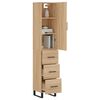 vidaXL Highboard sonoma eik 34,5x34x180 cm konstruert tre