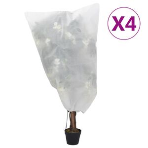 vidaXL Plantefleecetrekk med snor 4 stk 70 g/m&sup2; 0,8x0,8 m