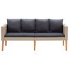 vidaXL Hagesofa med puter 2 seter polyrotting beige