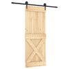 vidaXL Skyved&oslash;r Naturlig og svart 80 x 210 cm Massiv Furu Tre
