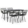 vidaXL Hagespisegruppe 5 deler svart polyrotting