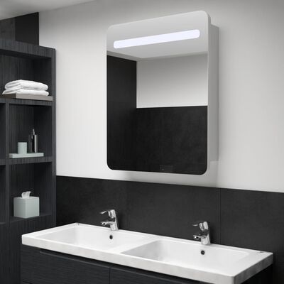 vidaXL LED-speilskap til bad 60x11x80 cm