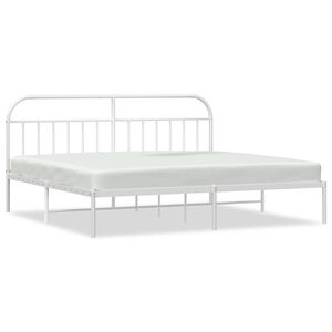 vidaXL Sengeramme i metall med hodegavl hvit 193x203 cm