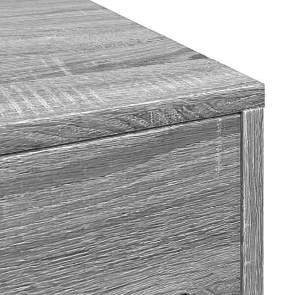 vidaXL Smalt baderomsskap med hjul grå sonoma konstruert tre