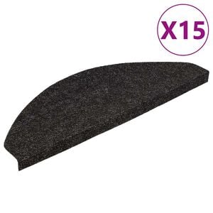 vidaXL Selvklebende trappematter 15 stk 56x17x3 cm svart