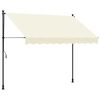 vidaXL Uttrekkbar markise kremhvit 300x150 cm stoff og st&aring;l