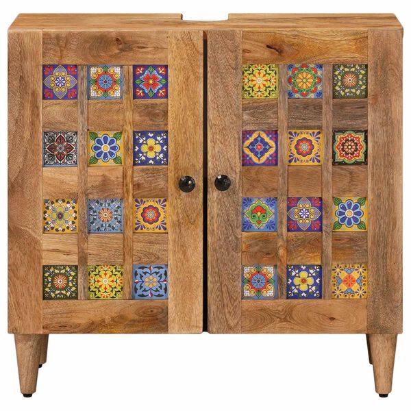 vidaXL Baderomsvaskeskap Naturlig 62 x 33 x 58 cm Massiv mango tre