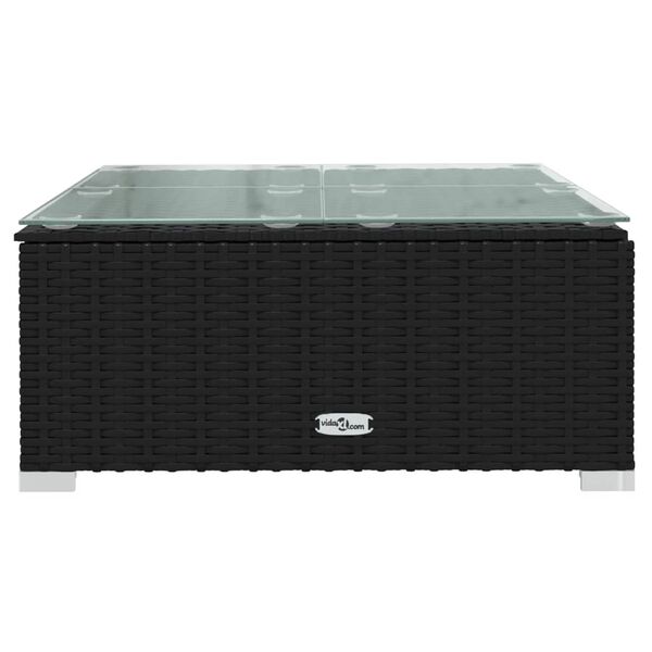 vidaXL Utend&oslash;rs salongbord svart 60x60x30 cm polyrotting og glass