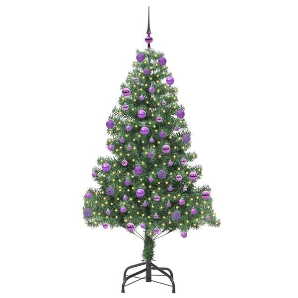 vidaXL Juletre med 300 LED med stativ gr&oslash;nn 210 cm PVC