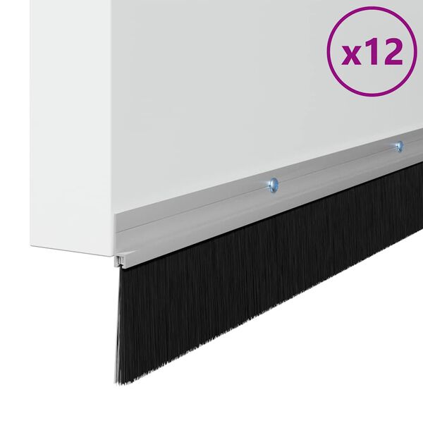 vidaXL Skru-p&aring; d&oslash;rb&oslash;rste tetninger 12 pcs s&oslash;lv 100 cm