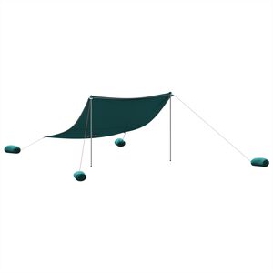 vidaXL Strandbaldakin med sandankre gr&oslash;nn 214x236 cm