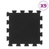 vidaXL Gulvfliser i gummi 9 stk svart 16 mm 30x30 cm