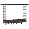 vidaXL Hevet Bed med Trellis og Tak Brun 203 x 40 x 127 cm PP