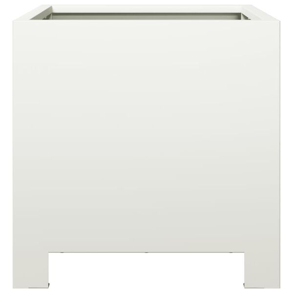 vidaXL Plantekasse hvit 30x30x30 cm stål