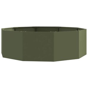 vidaXL Plantekassed Olivengr&oslash;nn 120 x 120 x 35 cm St&aring;l