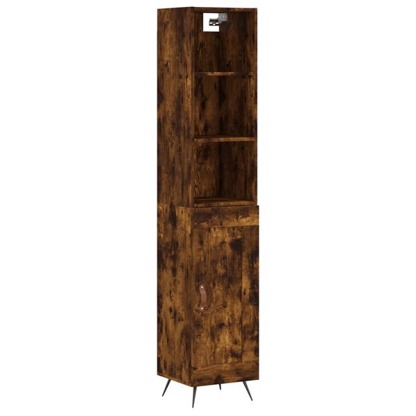 vidaXL Highboard r&oslash;kt eik 34,5x34x180 cm konstruert tre