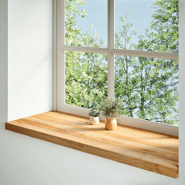 vidaXL Vinduskarmer 2 stk lysebrun 100x40x2 cm heltre eik
