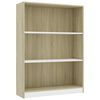 vidaXL Bokhylle hvit og sonoma eik 80x24x108 cm konstruert tre