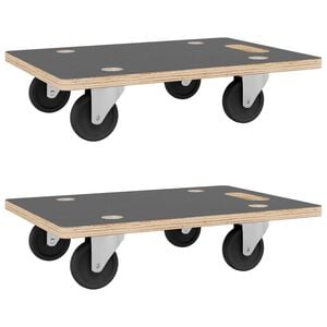 vidaXL Transporttraller 2 stk rektangul&aelig;r 60x40x11,5 cm 250 kg