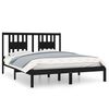 vidaXL Sengeramme svart heltre 150x200 cm King Size