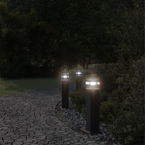 vidaXL Utend&oslash;rs gulvlamper 3 stk svart 50 cm aluminium