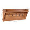 vidaXL Veggmontert garderobepanel 80x16,5x35 cm heltre teak