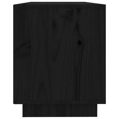 vidaXL TV-benk svart 110,5x35x44 cm heltre furu