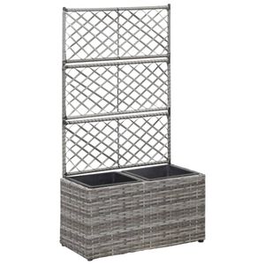 vidaXL H&oslash;ybed med espalier 2 potter 58x30x107 cm polyrotting gr&aring;