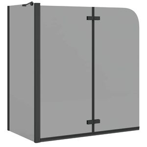 vidaXL Dusjinnhegning Svart 120 x 68 x 130 cm ESG Glass og Aluminium
