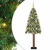 vidaXL Slim juletre med 300 LED gr&oslash;nn 180 cm PVC og Massivt Furu tre