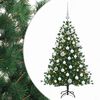 vidaXL Kunstig juletre med julekuler 150 cm 150 LED-lys Varmhvit