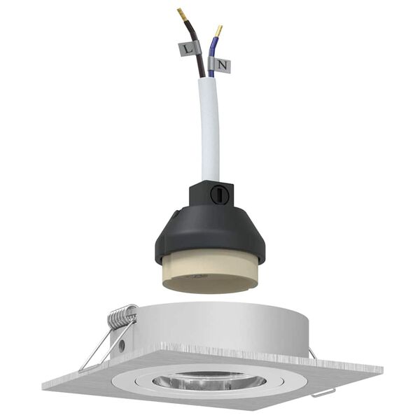 vidaXL Spotlights med søkelys 6 pcs sølv 9 x 9 x cm Aluminium