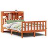 vidaXL Seng med bokhylle uten madrass voksbrun 120x190 cm heltre furu