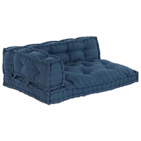 vidaXL Sofa pute 3 pcs Indigo stoff