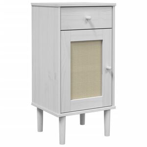 vidaXL Nattbord SENJA rotting utseende hvit 40x35x80 cm heltre furu