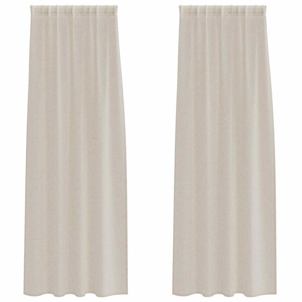 vidaXL Voile Gardin med gardiner 2 pcs sand 245 x 140 cm Polyester