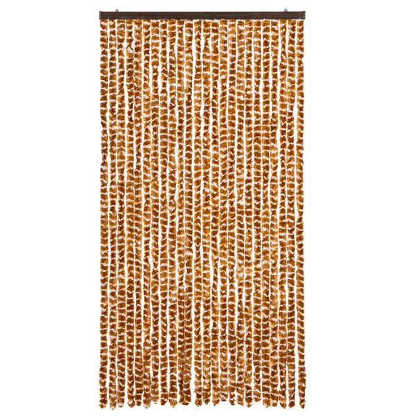 vidaXL Insektgardin oker og hvit 100x220 cm chenille
